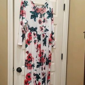 Long Floral Print Dress